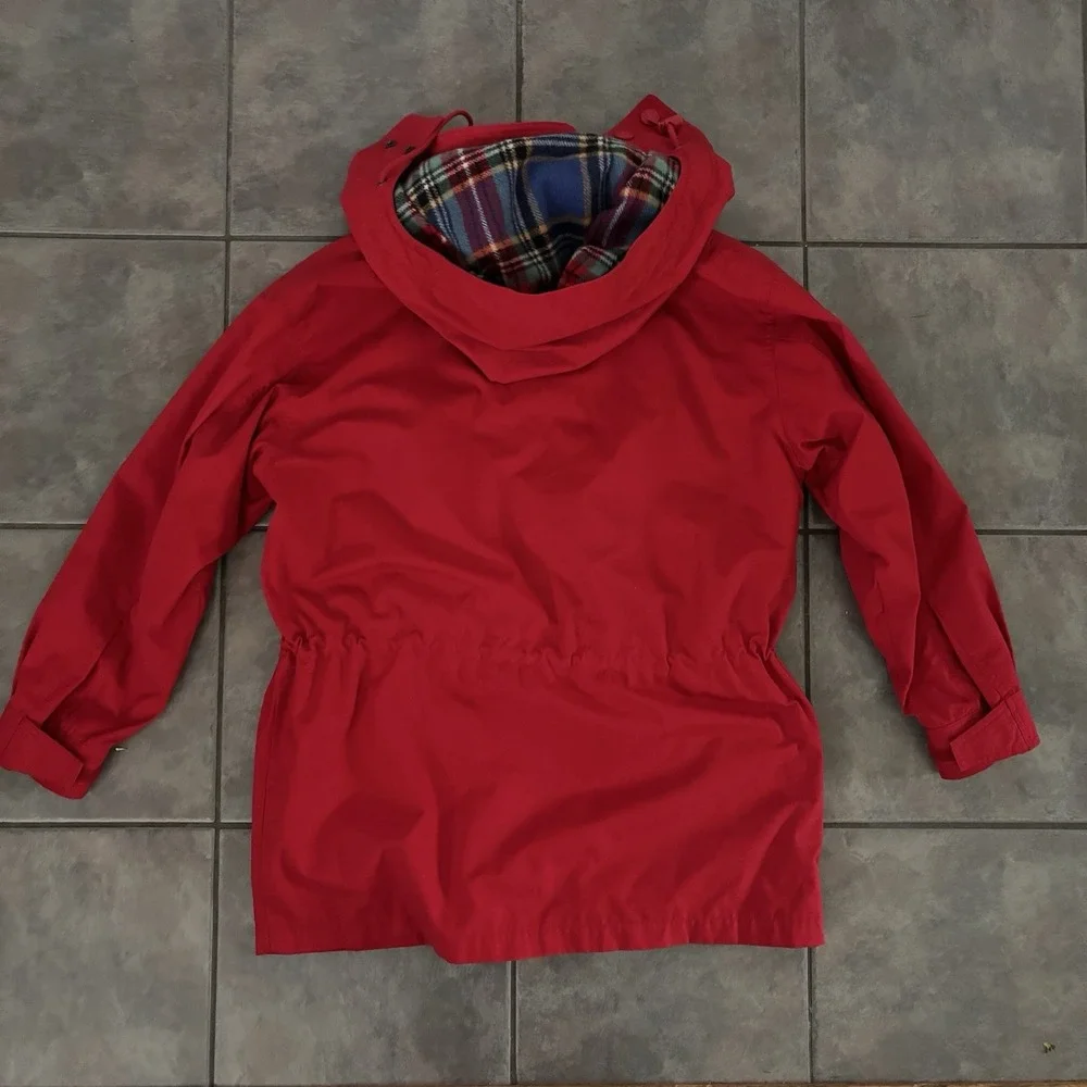 Vintage 90s Eddie Bauer Women Size Medium Wool Lined Parka Hood Barn Jacket